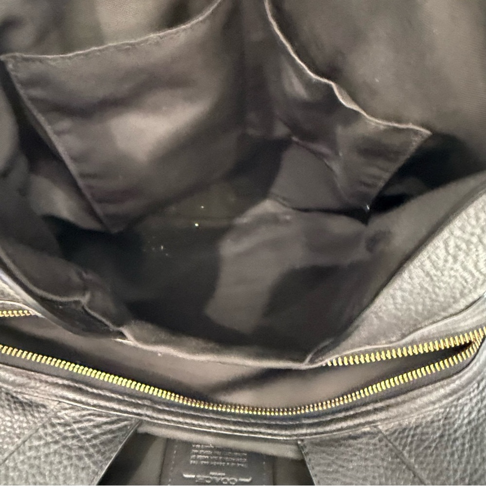 Coach Lexy Black Pebbled Leather Purse Shoulder Bag Hobo Tote F23511 - Picture 10 of 15